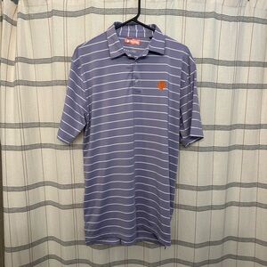 Clemson Lavender Striped Polo Shirt
